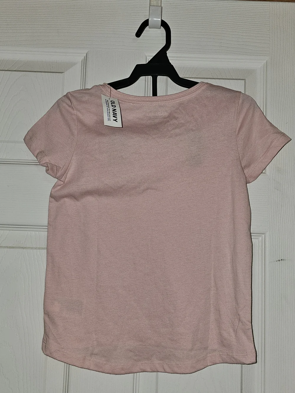 Old Navy Girls Light Pink Heart Pocket Short Sleeve Tee